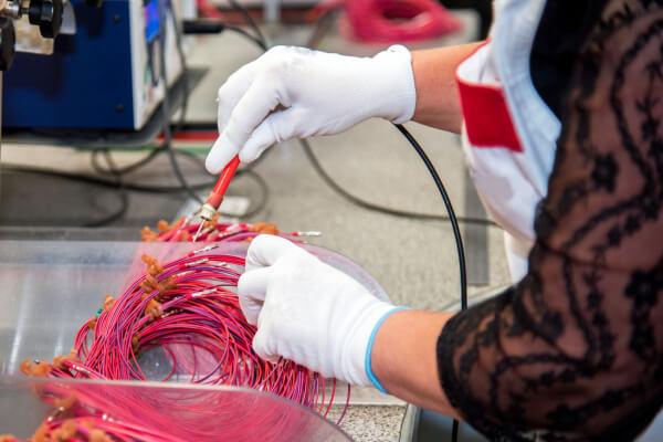  Wiring harness undergoing testing process