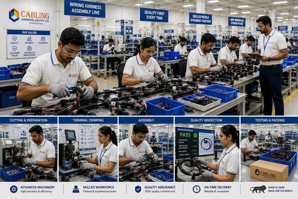 Cabling Harnesses manufacturing facility and engineering team 