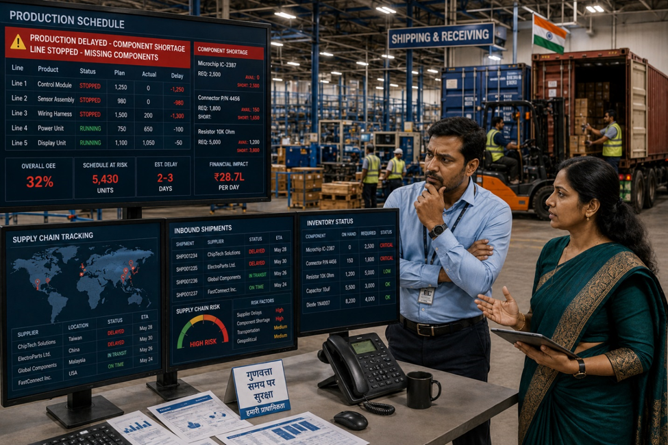 Manufacturing production delays caused by supply chain and component delivery issues